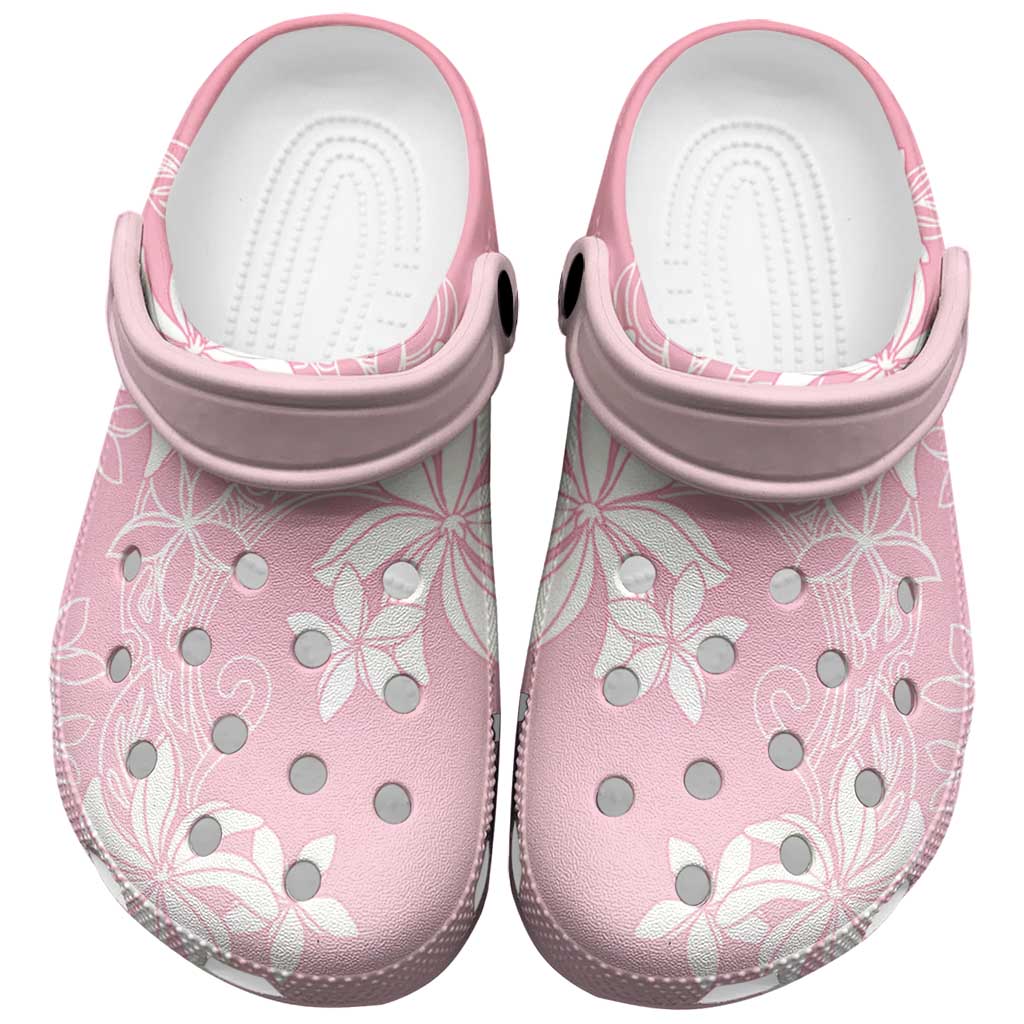 Tiare Tahiti Clogs Shoes Pink Polynesia Motifs LT05 Pink - Polynesian Pride
