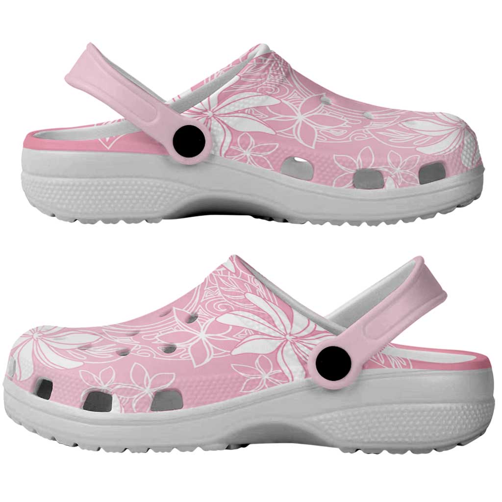 Tiare Tahiti Clogs Shoes Pink Polynesia Motifs LT05 - Polynesian Pride