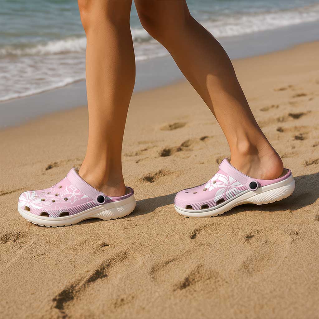 Tiare Tahiti Clogs Shoes Pink Polynesia Motifs LT05 - Polynesian Pride