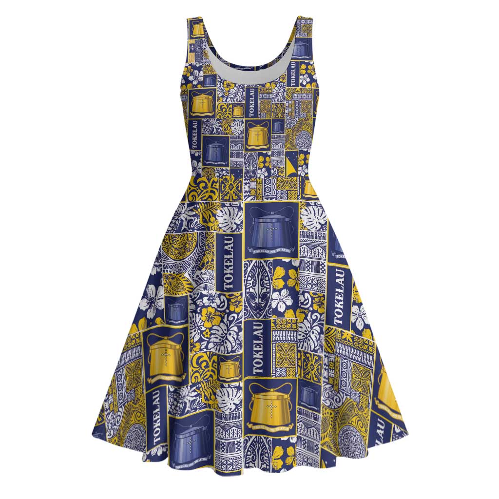 Tokelau Manuia te Kilihimahi Midi Dress Pacific Patchwork Xmas Vibes - Polynesian Pride