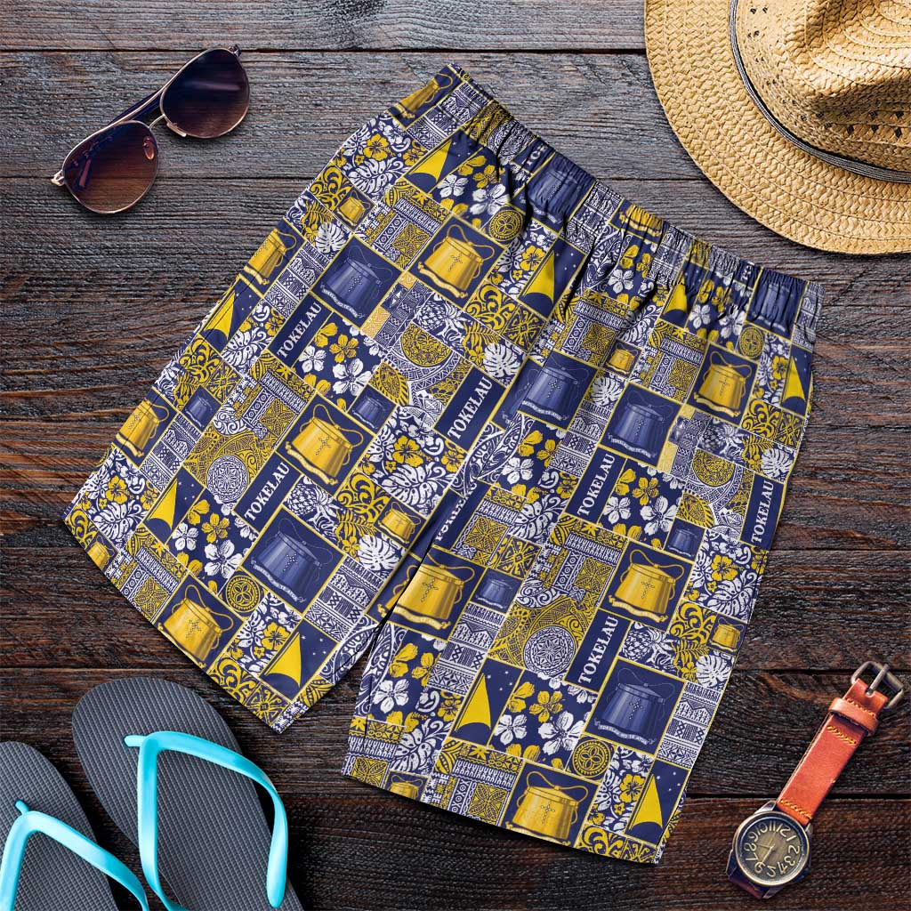 Tokelau Manuia te Kilihimahi Shorts for Men Pacific Patchwork Xmas Vibes - Polynesian Pride
