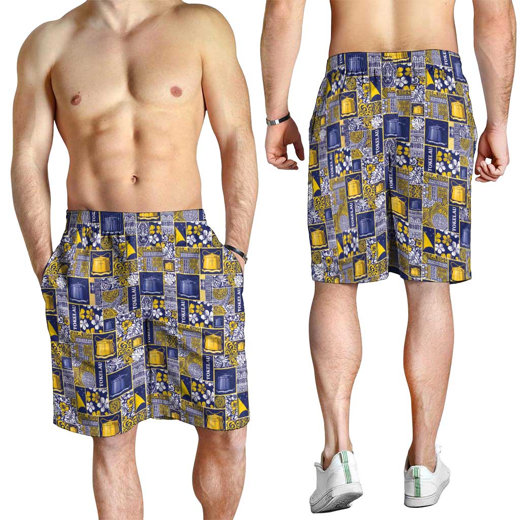 Tokelau Manuia te Kilihimahi Shorts for Men Pacific Patchwork Xmas Vibes - Polynesian Pride