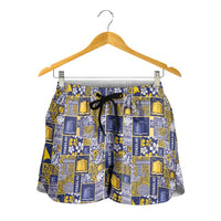 Tokelau Manuia te Kilihimahi Shorts for Women Pacific Patchwork Xmas Vibes - Polynesian Pride