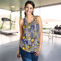 Tokelau Manuia te Kilihimahi Women Racerback Tank Pacific Patchwork Xmas Vibes - Polynesian Pride