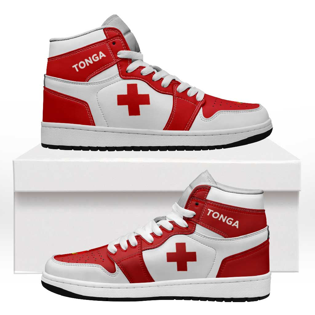 Tonga High Sneakers AJ1 Coat Of Arms Flag Inspired