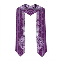 Tonga Kupesi Ngatu Graduation Stole Vintage Purple Plumeria LT05 - Polynesian Pride