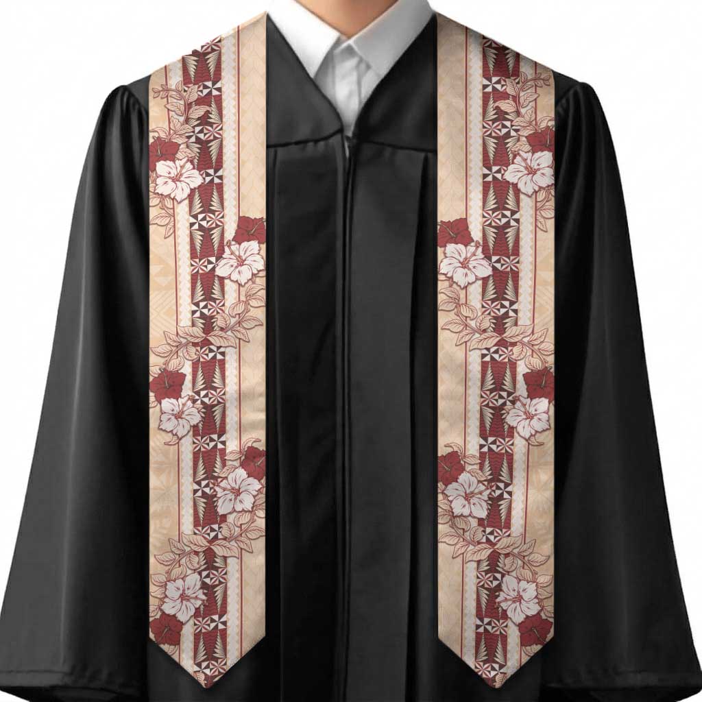 Tonga Language Week Graduation Stole Hibiscus Tongan Ngatu Pattern LT05 - Polynesian Pride
