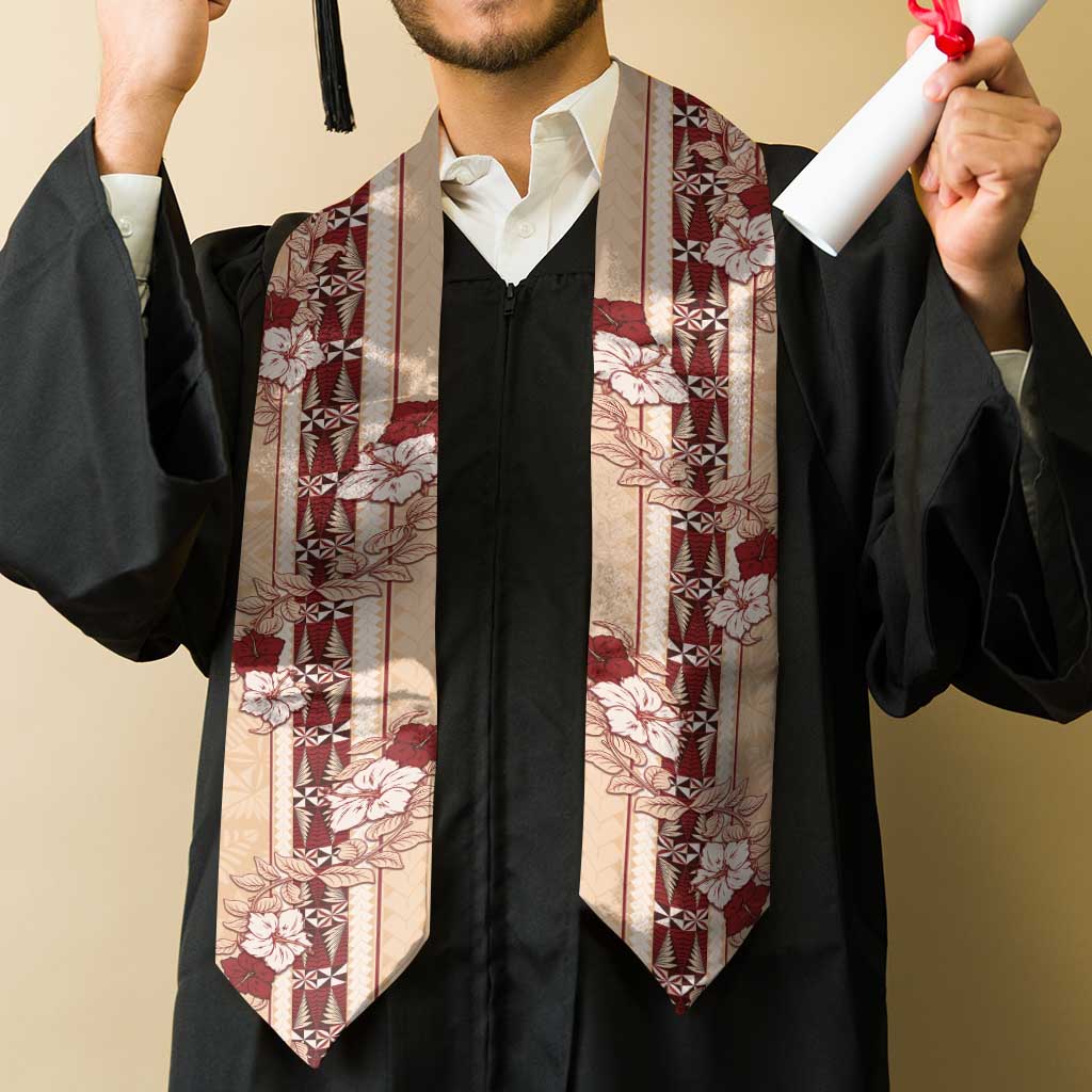 Tonga Language Week Graduation Stole Hibiscus Tongan Ngatu Pattern LT05 - Polynesian Pride