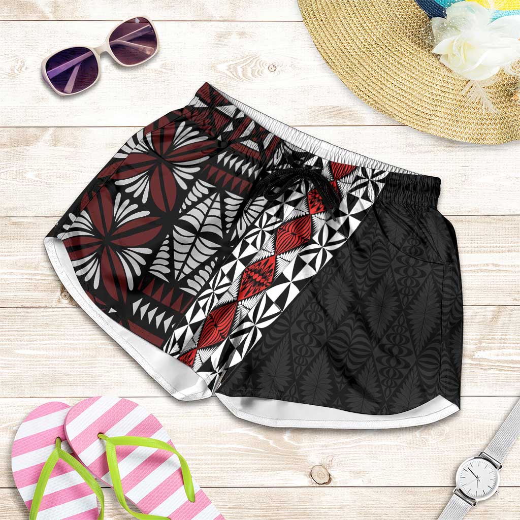 Tonga Ngatu Art Tattoo Polynesian Shorts for Women - Polynesian Pride