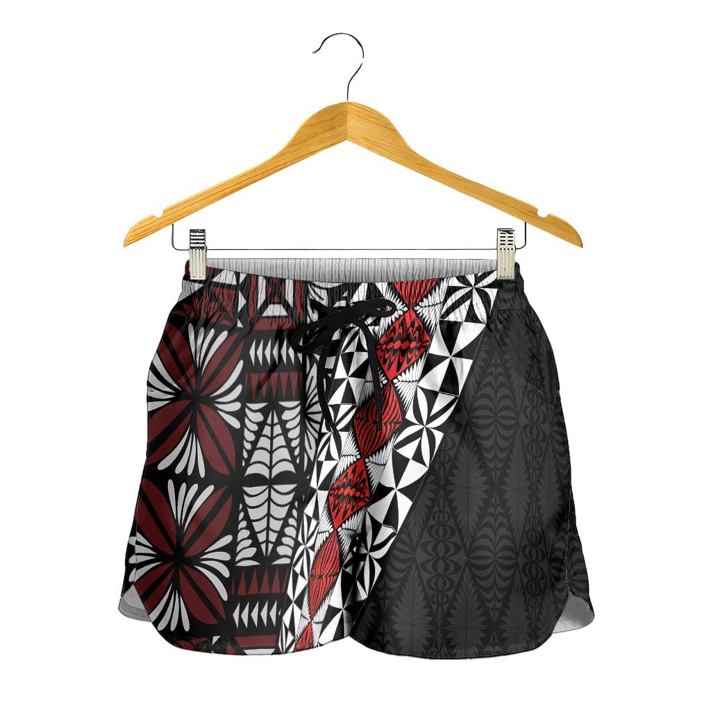 Tonga Ngatu Art Tattoo Polynesian Shorts for Women - Polynesian Pride