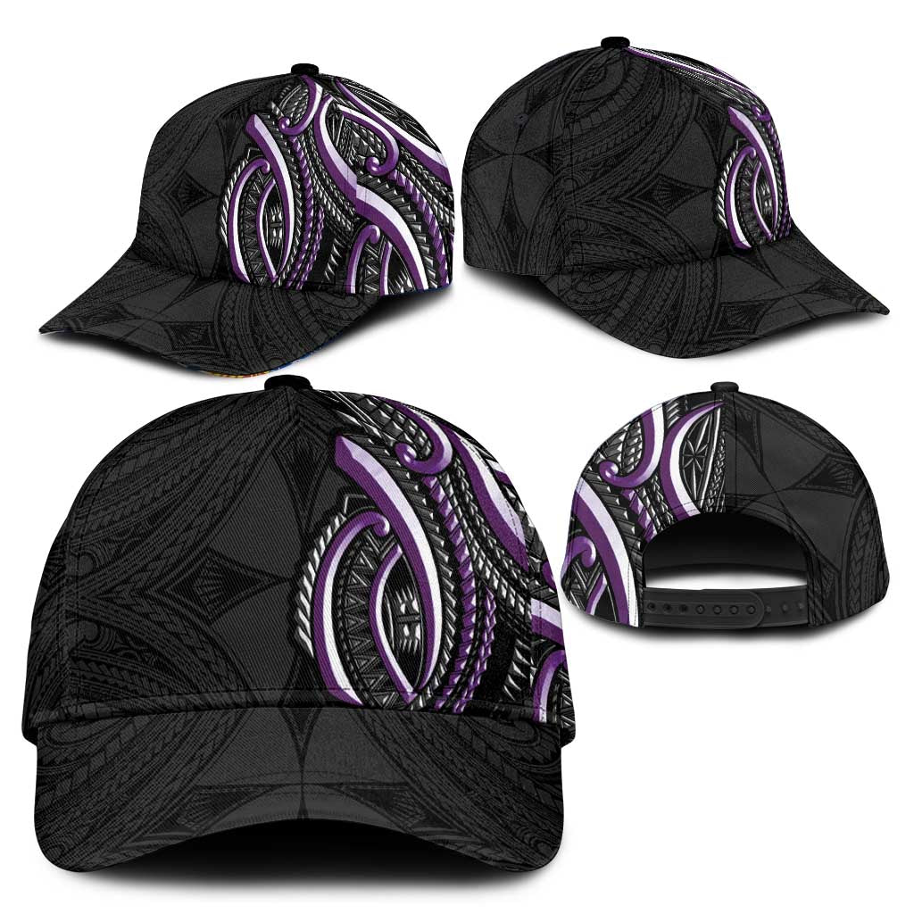 Traditional Art Hawaiian Kakau Tattoos Classic Cap Purple Color LT03