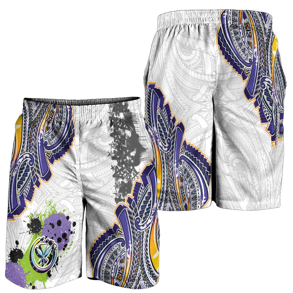Traditional Art Hawaiian Kakau Tattoos Shorts for Men Graffiti Style - Polynesian Pride