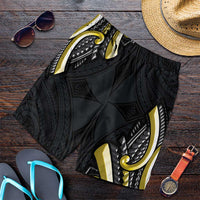 Traditional Art Hawaiian Kakau Tattoos Shorts for Men Yellow Color - Polynesian Pride