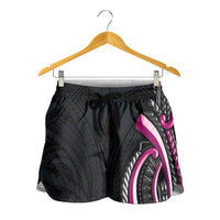 Traditional Art Hawaiian Kakau Tattoos Shorts for Women Pink Color LT03