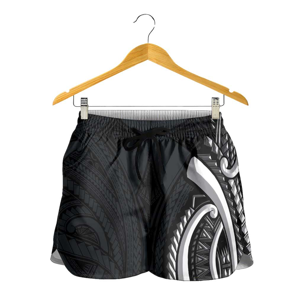 Traditional Art Hawaiian Kakau Tattoos Shorts for Women White LT03