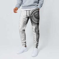 Traditional Polynesian Art Tattoos Jogger Pants White Color - Polynesian Pride