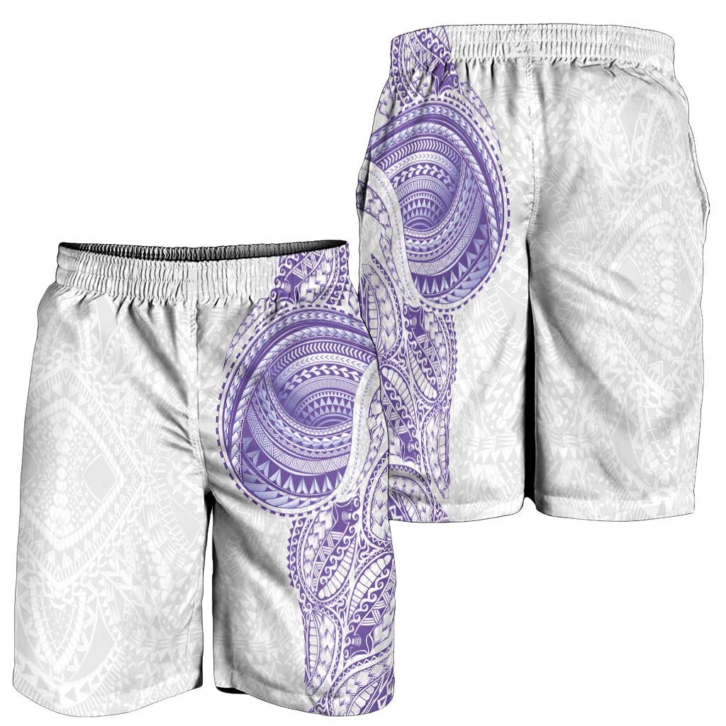 Traditional Polynesian Art Tattoos Shorts for Men Purple Color - Polynesian Pride