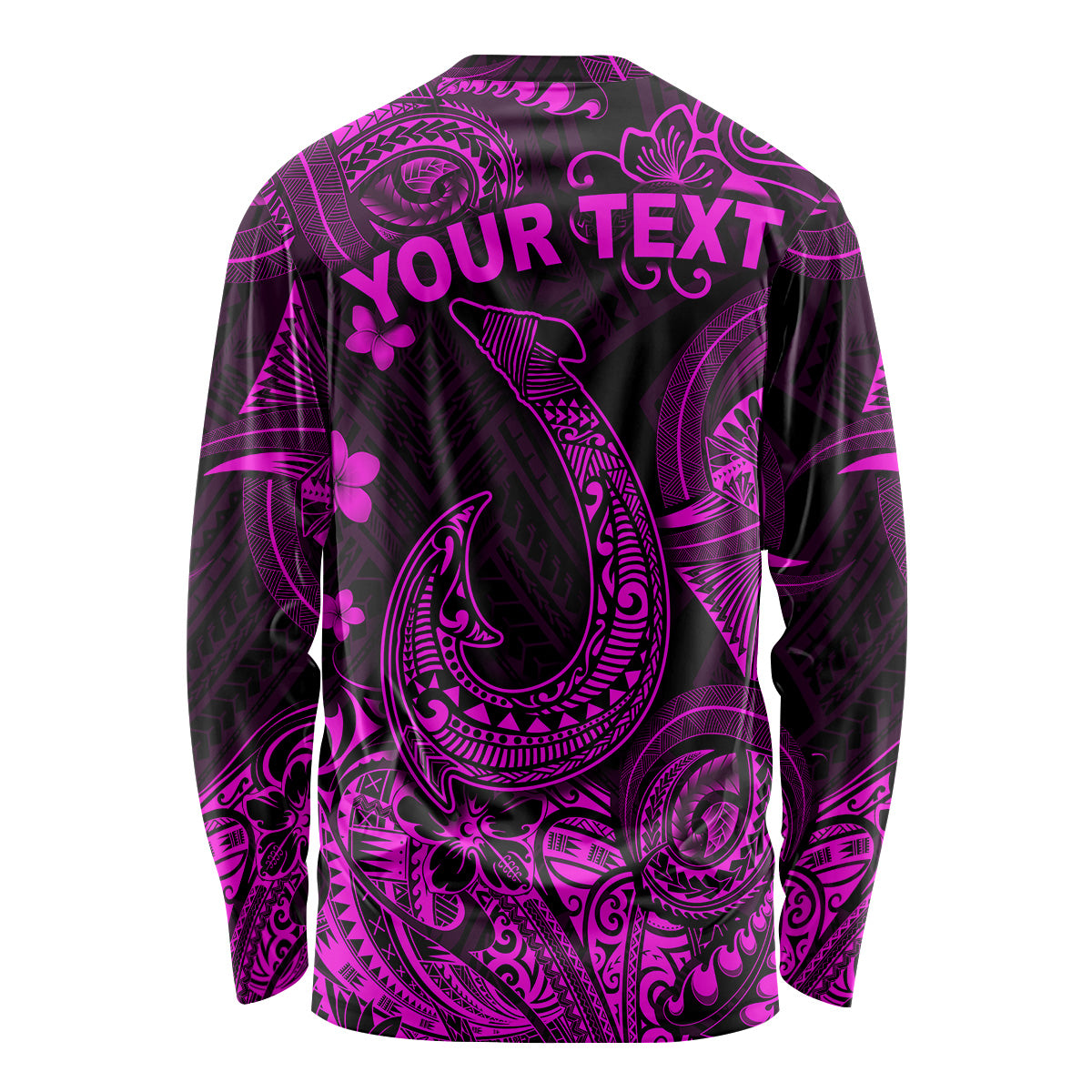 (Custom Personalised) Hawaii Fish Hook Polynesian Long Sleeve Shirt Unique Style - Pink LT8