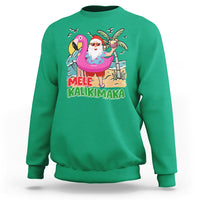Mele Kalikimaka Tropical Hawaiian Christmas in Hawaii Beach Santa Sweatshirt TS02 Irish Green - Polynesian Pride