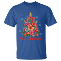 Tropical Hawaiian Hibiscus Christmas Tree Mele Kalikimaka T Shirt TS02 Royal Blue - Polynesian Pride