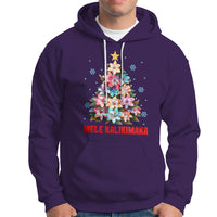 Tropical Hawaiian Plumeria Christmas Tree Mele Kalikimaka Hoodie TS02 Purple - Polynesian Pride
