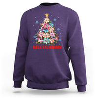 Tropical Hawaiian Plumeria Christmas Tree Mele Kalikimaka Sweatshirt TS02 Purple - Polynesian Pride