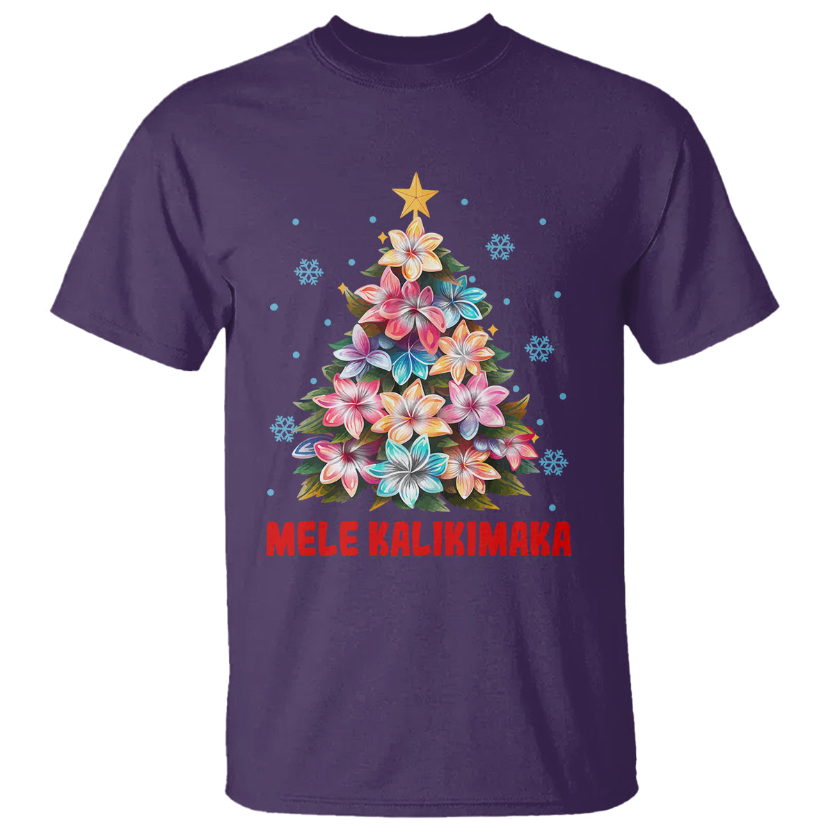 Tropical Hawaiian Plumeria Christmas Tree Mele Kalikimaka T Shirt TS02 Purple - Polynesian Pride