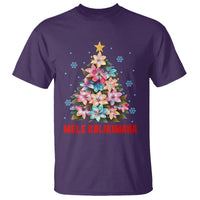 Tropical Hawaiian Plumeria Christmas Tree Mele Kalikimaka T Shirt TS02 Purple - Polynesian Pride