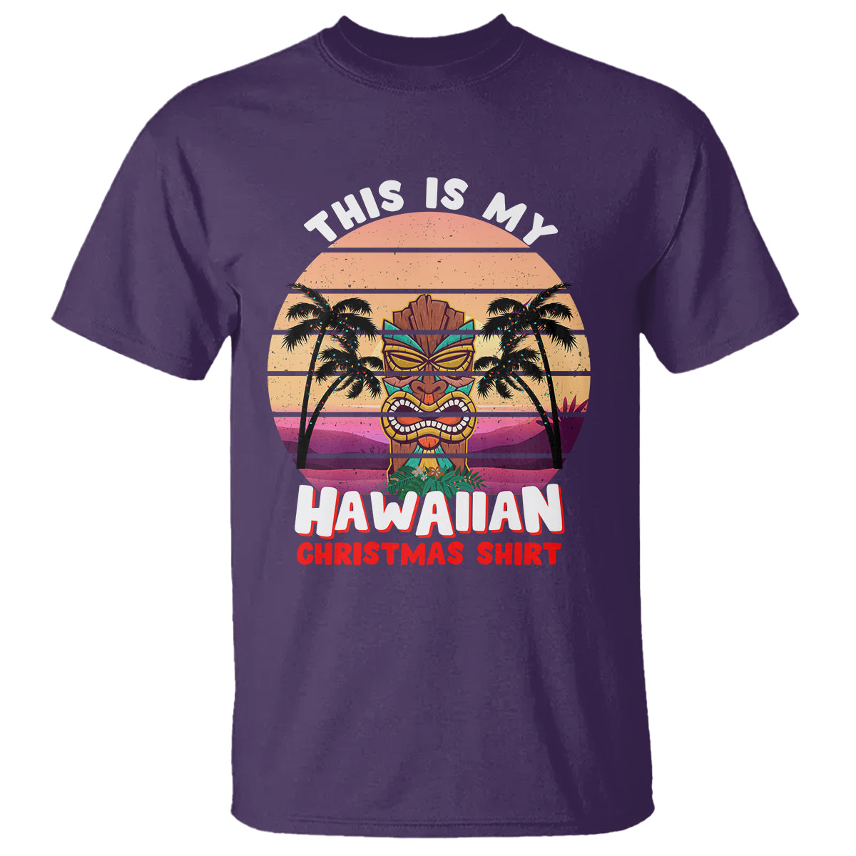 This Is My Hawaiian Christmas Shirt Retro Tropical Xmas Hawaii Tiki T Shirt TS02 Purple - Polynesian Pride