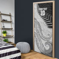 Personalized New Zealand Football Door Cover Kiwi Mascot with Silver Fern - Maori Tribal Tattoo Art