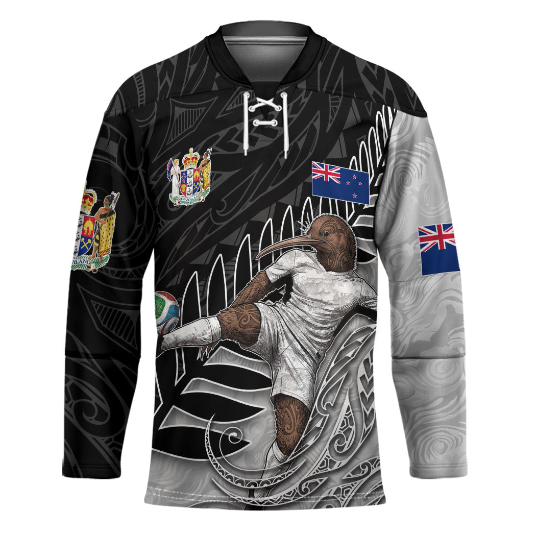 Personalized New Zealand Football Hockey Jersey Kiwi Mascot with Silver Fern - Maori Tribal Tattoo Art