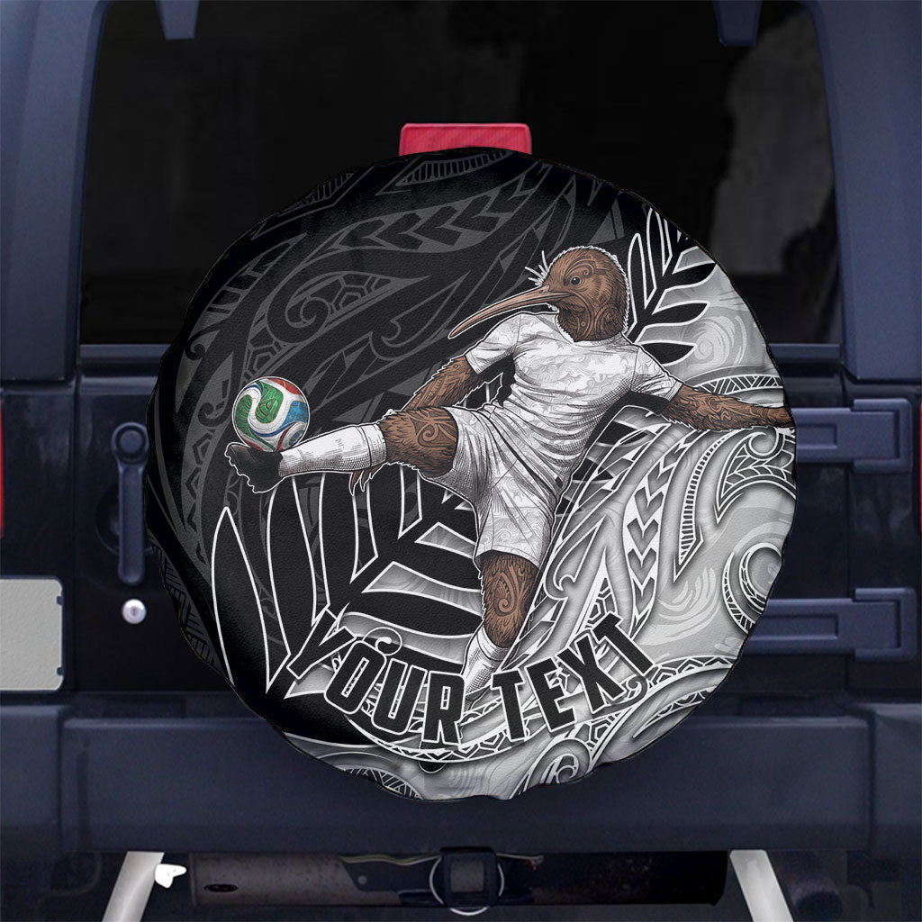Personalized New Zealand Football Spare Tire Cover Kiwi Mascot with Silver Fern - Maori Tribal Tattoo Art