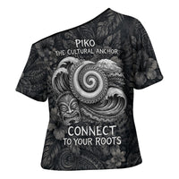 Hawaiian Piko Cross Shoulder Shirt Cultural Anchor Connect Your Roots Ocean Waves