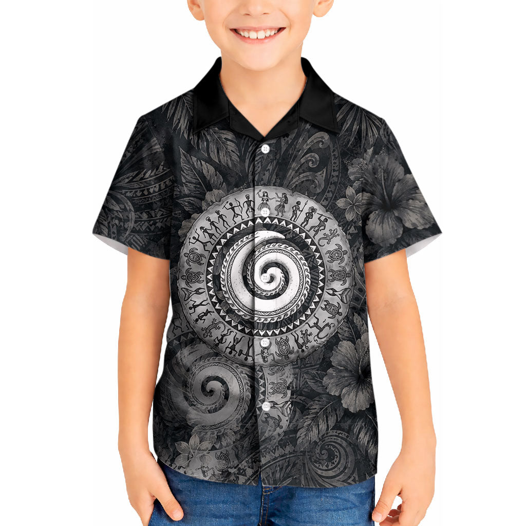 Hawaiian Piko Kid Hawaiian Shirt Cultural Anchor Connect Your Roots Ocean Waves