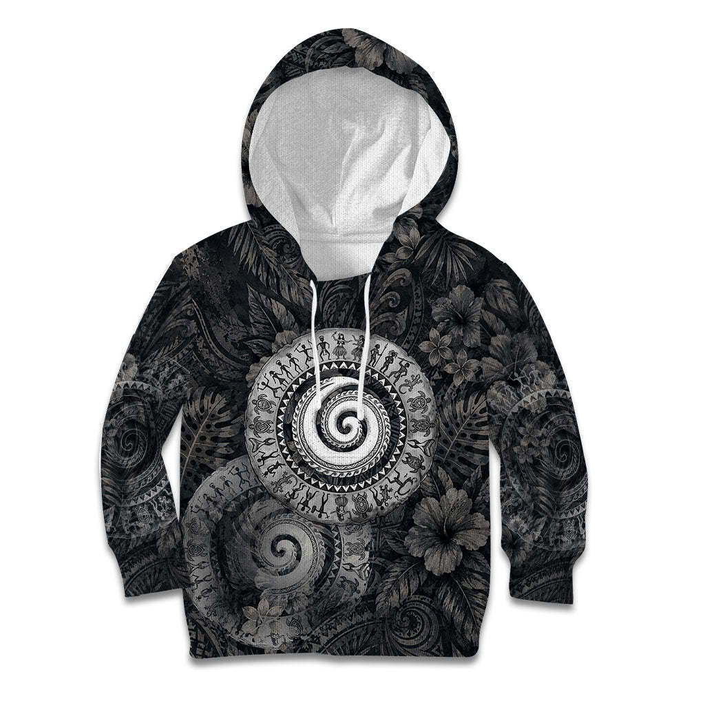Hawaiian Piko Kid Hoodie Cultural Anchor Connect Your Roots Ocean Waves