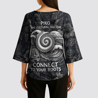 Hawaiian Piko Kimono Sleeve Blouse Cultural Anchor Connect Your Roots Ocean Waves