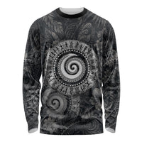 Hawaiian Piko Long Sleeve Shirt Cultural Anchor Connect Your Roots Ocean Waves