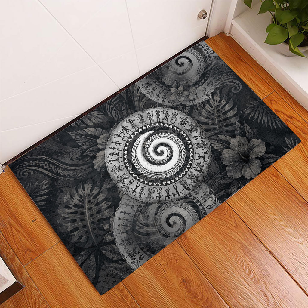 Hawaiian Piko Rubber Doormat Cultural Anchor Connect Your Roots Ocean Waves