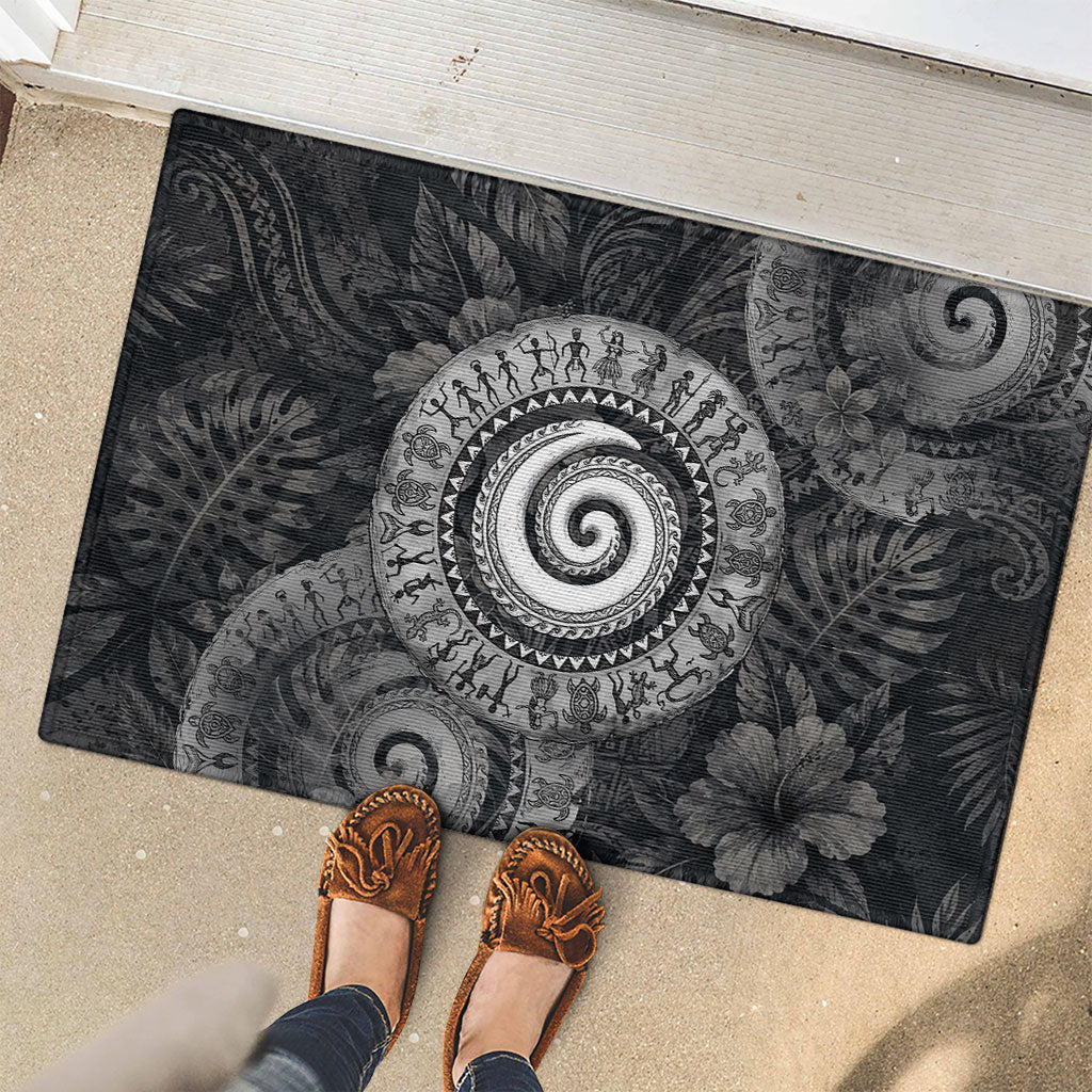 Hawaiian Piko Rubber Doormat Cultural Anchor Connect Your Roots Ocean Waves