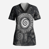 Hawaiian Piko Scrub Top Cultural Anchor Connect Your Roots Ocean Waves