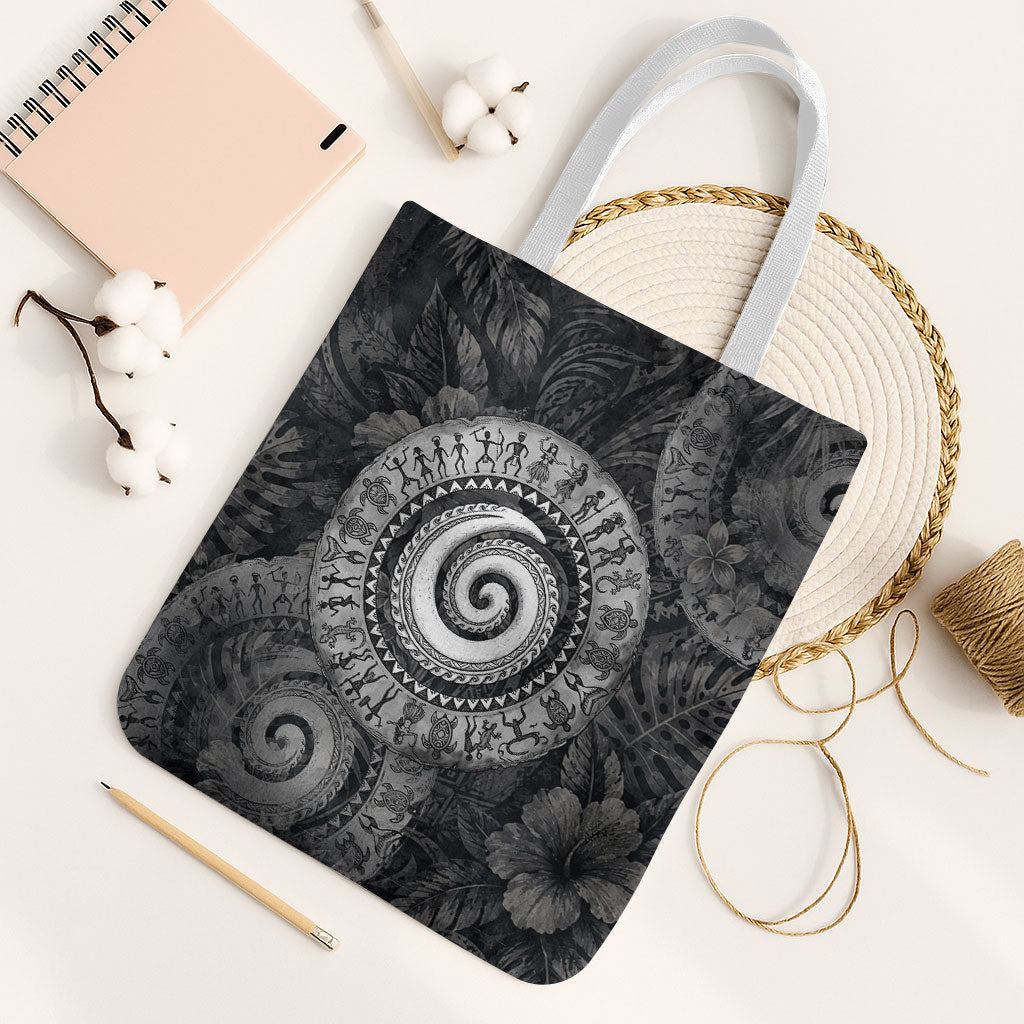 Hawaiian Piko Tote Bag Cultural Anchor Connect Your Roots Ocean Waves