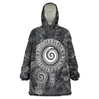 Hawaiian Piko Wearable Blanket Hoodie Cultural Anchor Connect Your Roots Ocean Waves