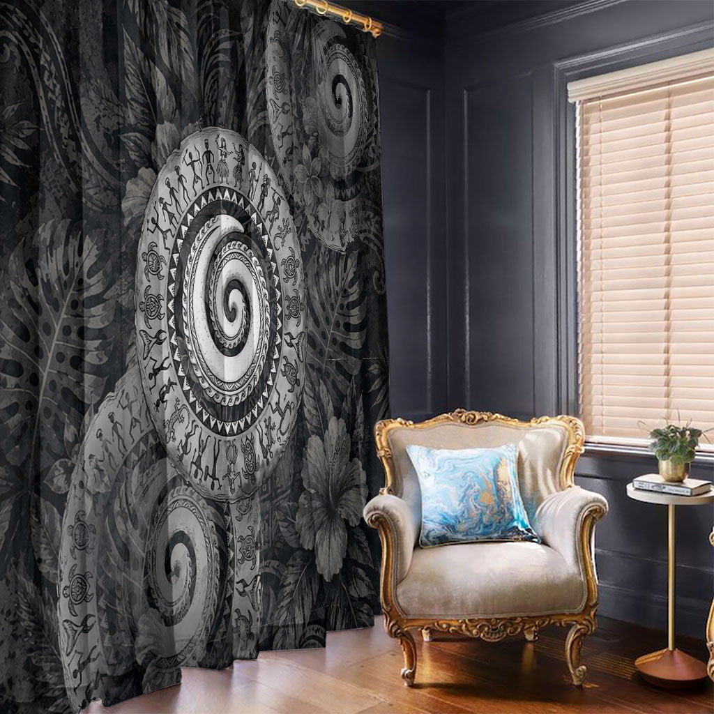 Hawaiian Piko Window Curtain Cultural Anchor Connect Your Roots Ocean Waves