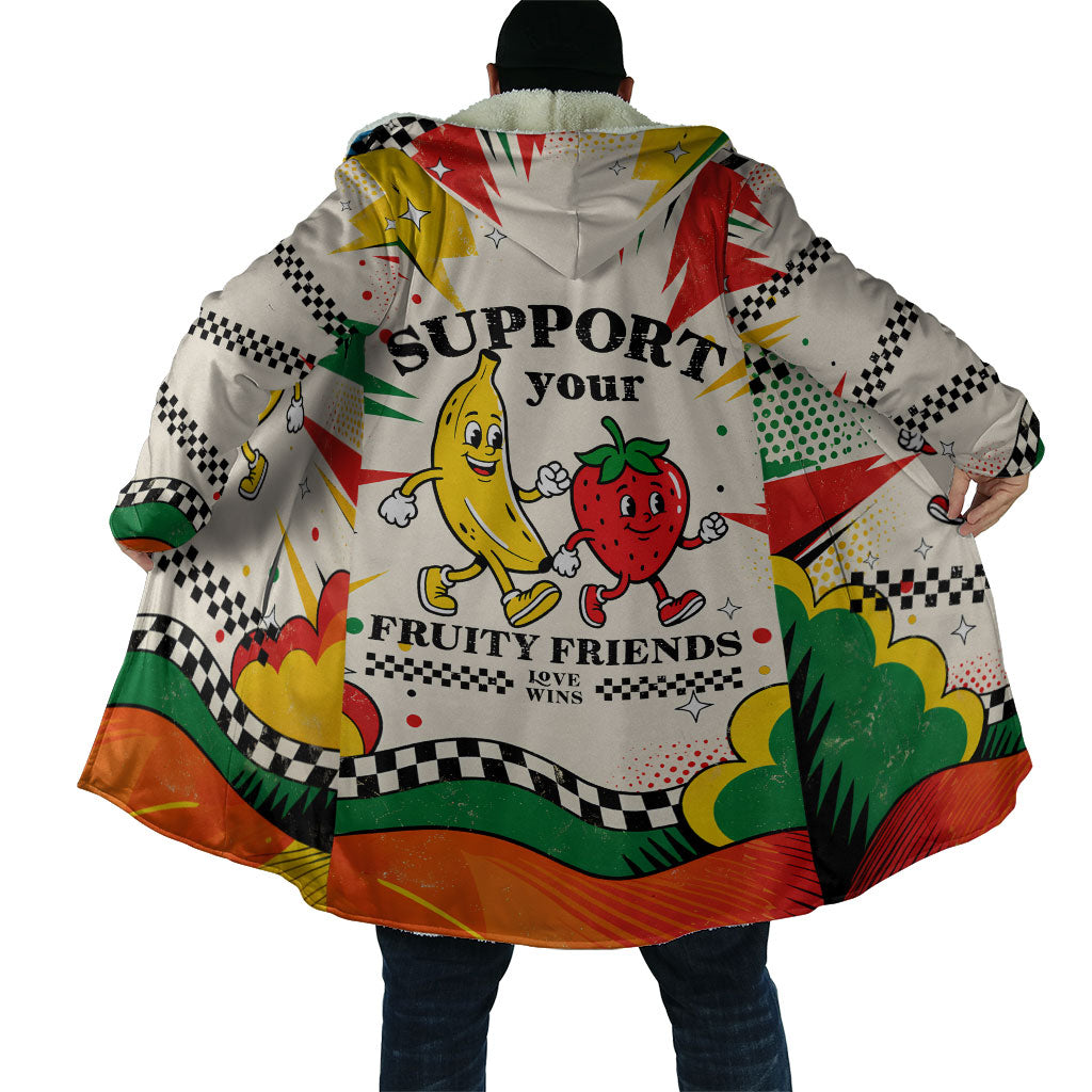 Support Your Fruity Friends Love Wins Gay Pride Cloak LGBTQ Retro 30s Cartoon Checkered TS04 - Polynesian Pride