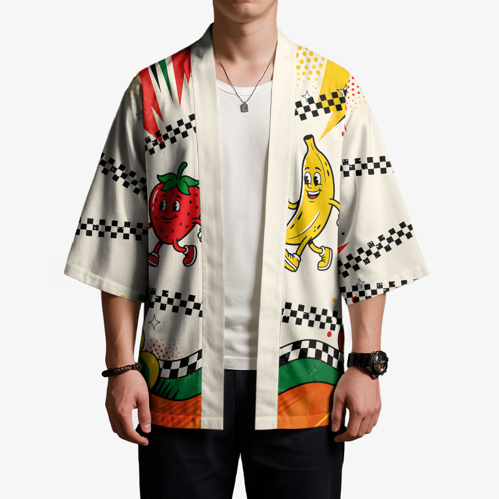 Support Your Fruity Friends Love Wins Gay Pride Kimono LGBTQ Retro 30s Cartoon Checkered TS04 - Polynesian Pride