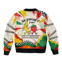 Support Your Fruity Friends Love Wins Gay Pride Sleeve Zip Bomber Jacket LGBTQ Retro 30s Cartoon Checkered TS04 - Polynesian Pride