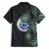 Federated States Of Micronesia Hawaiian Shirt FSM Tropical Monstera Leaf Dark Tribal Pattern
