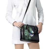 Federated States Of Micronesia Shoulder Handbag FSM Tropical Monstera Leaf Dark Tribal Pattern