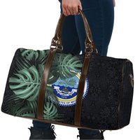 Federated States Of Micronesia Travel Bag FSM Tropical Monstera Leaf Dark Tribal Pattern