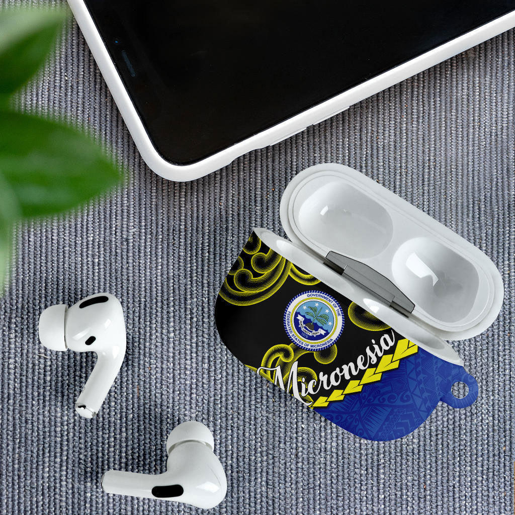 Federated States Of Micronesia FSM AirPods Case Pacific Islander Tribal Swirl Geometric Pattern